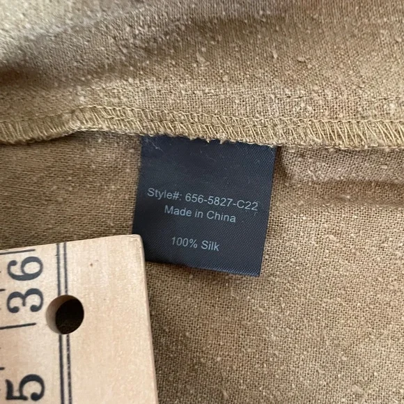 Jenni Kayne Riviera Slip Tank Dress, 100% Raw Silk Green / Brown, Boho Size XS - Picture 9 of 11